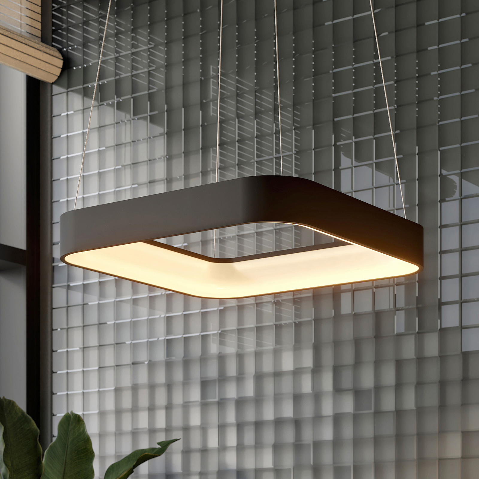 Arcchio Aleksi LED-Hängeleuchte, 60 cm, eckig