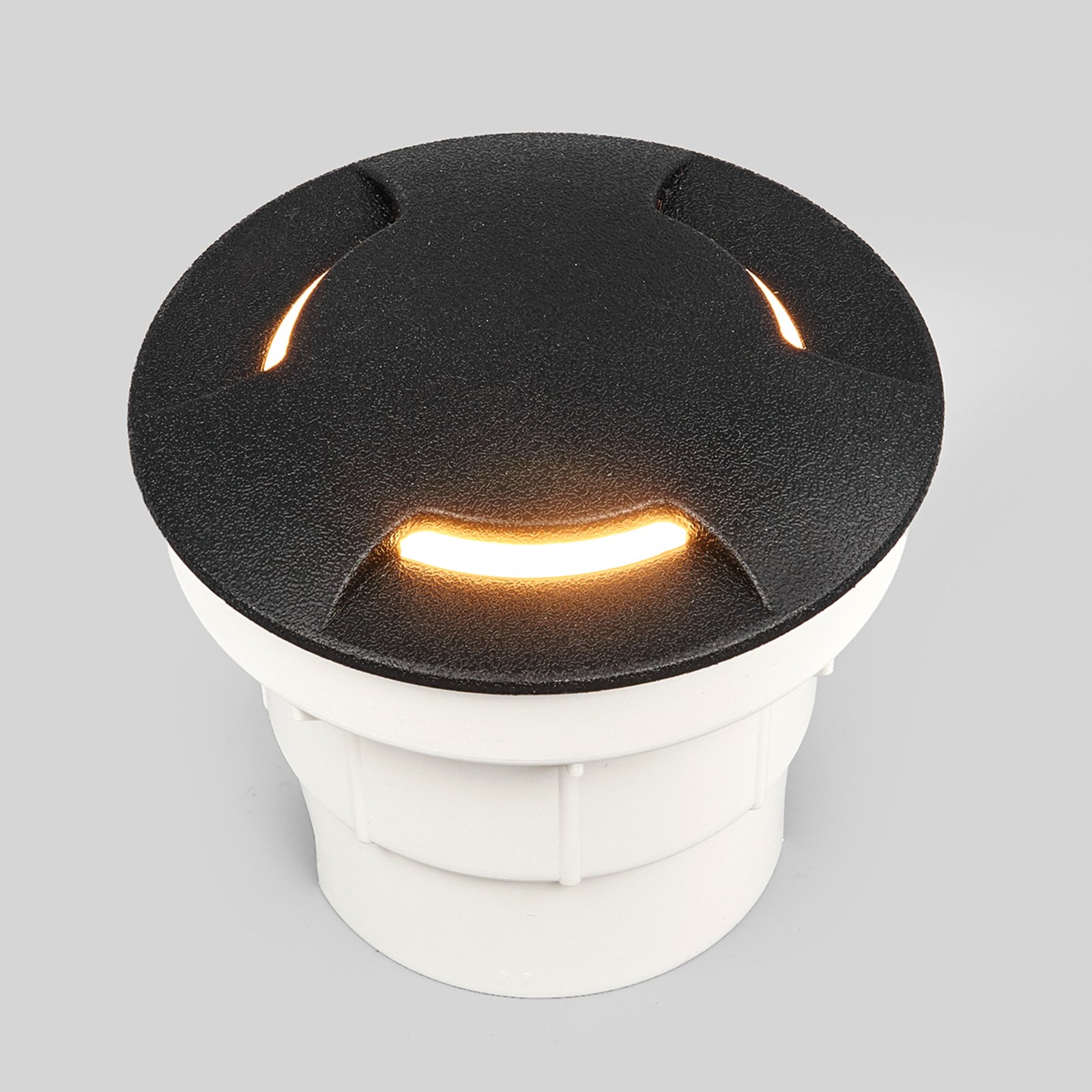 Fumagalli Black LED recessed floor light Ceci 120-3L, Resin, polycarbonate, GX53, 3 W, energy efficiency: A