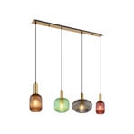 Hanglamp Normy, lengte 115 cm, gekleurd, glas, 4-lamps.