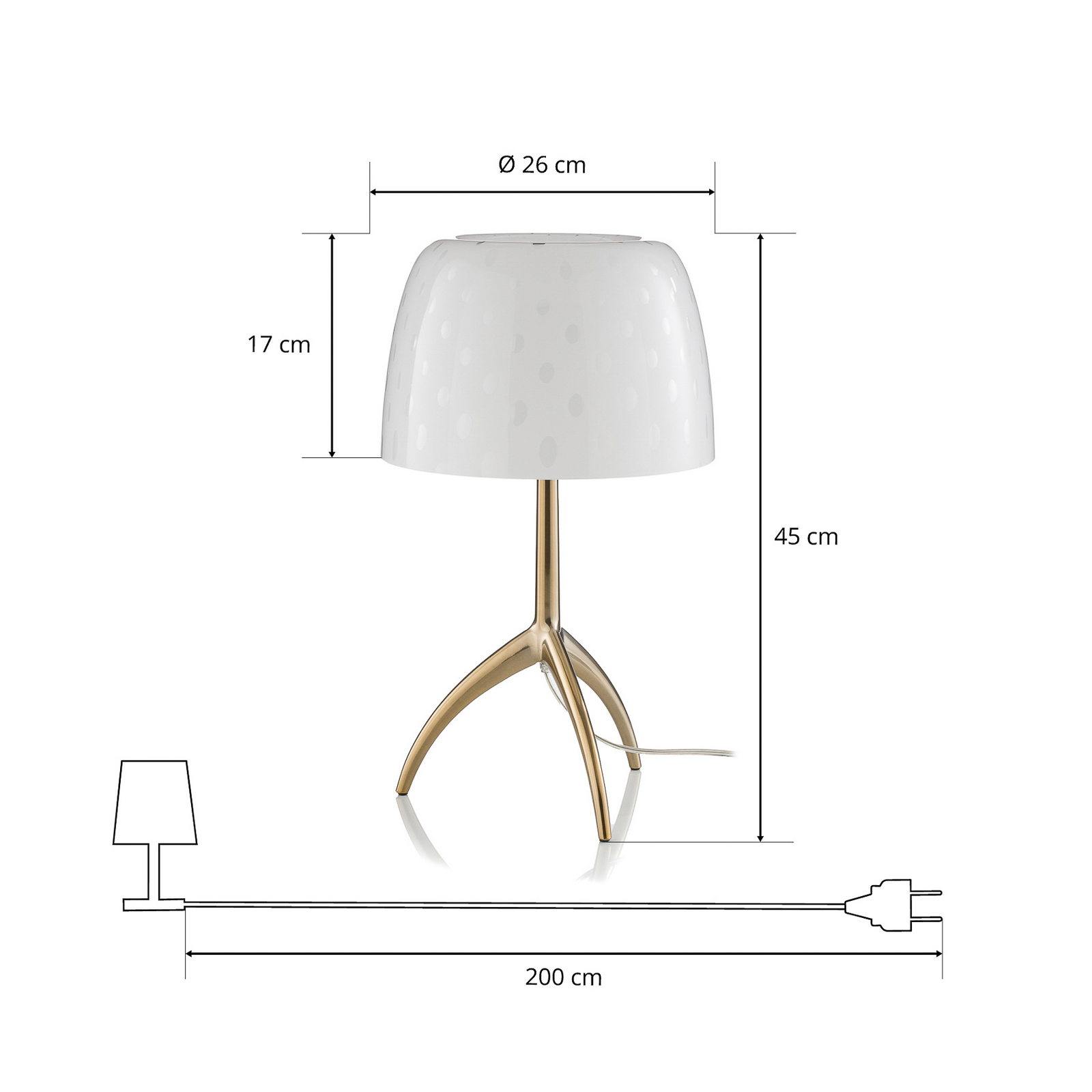 Lumiere Grande 30th Table Lamp Golden/Bulles Dimm. - Foscarini