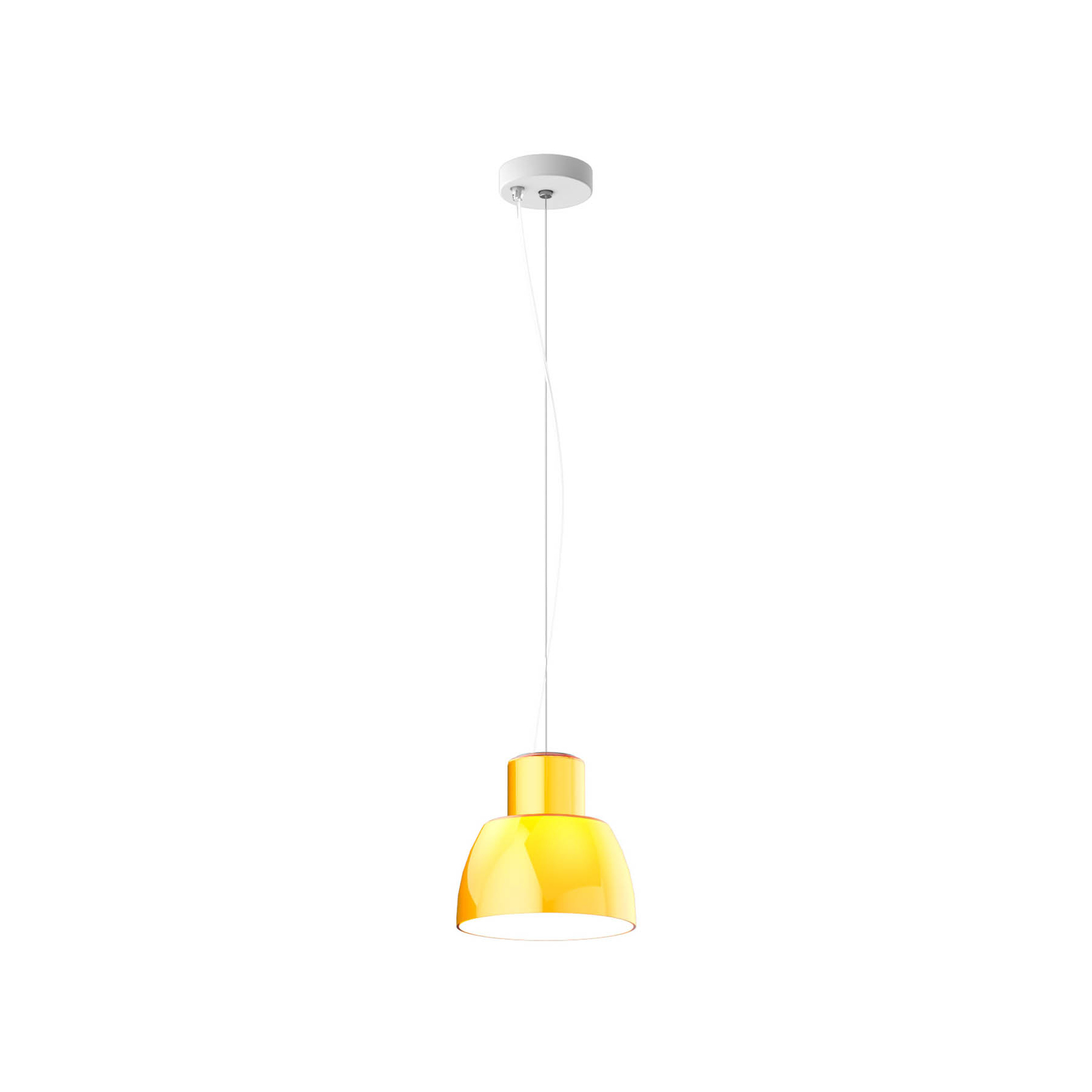 Nemo Suspension Lorosae, jaune, Ø 20 cm, verre, E27