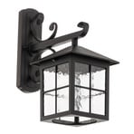 Winchester BL19 outdoor wall light, black/clear, IP43, glass