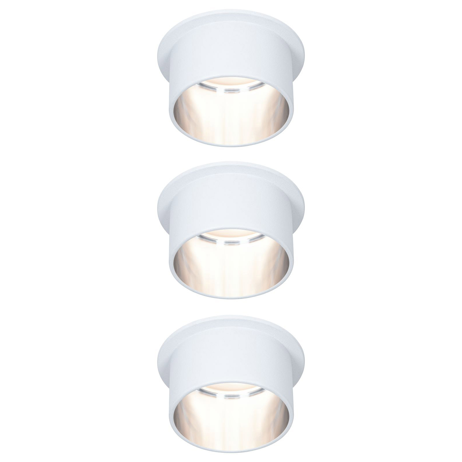 Paulmann Gil LED inbouwlamp wit/ijzer 3 per set