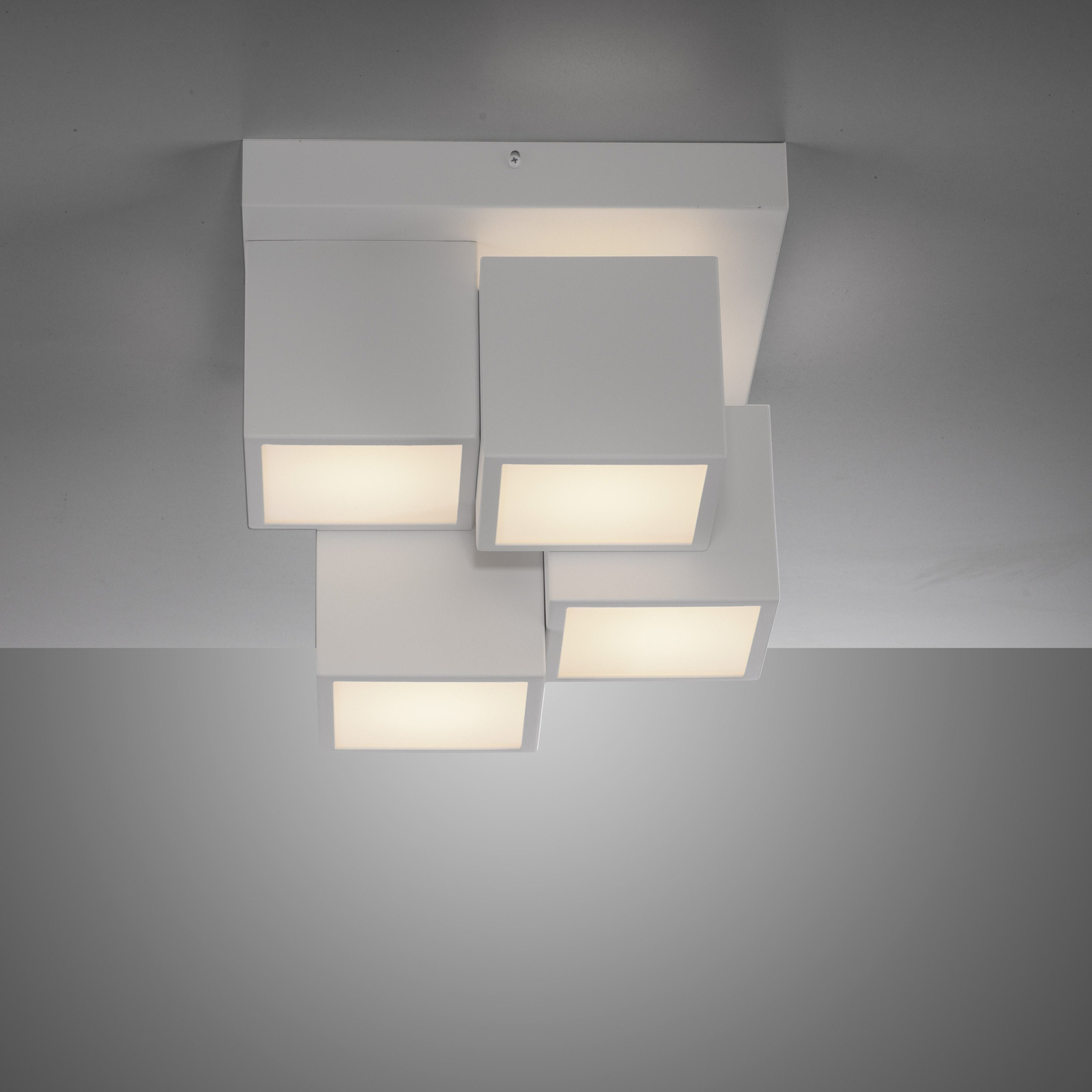 JUST LIGHT. Loftlampe Tetris, jern, 3.000 K, hvid