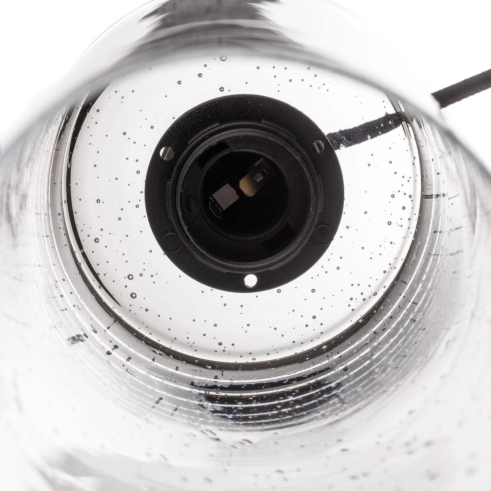 Hengelampe Sylinder av sodaglass klar Ø 12cm