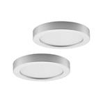 Prios LED ceiling light Edwina, silver, 24.5cm, 2pcs, dimmable