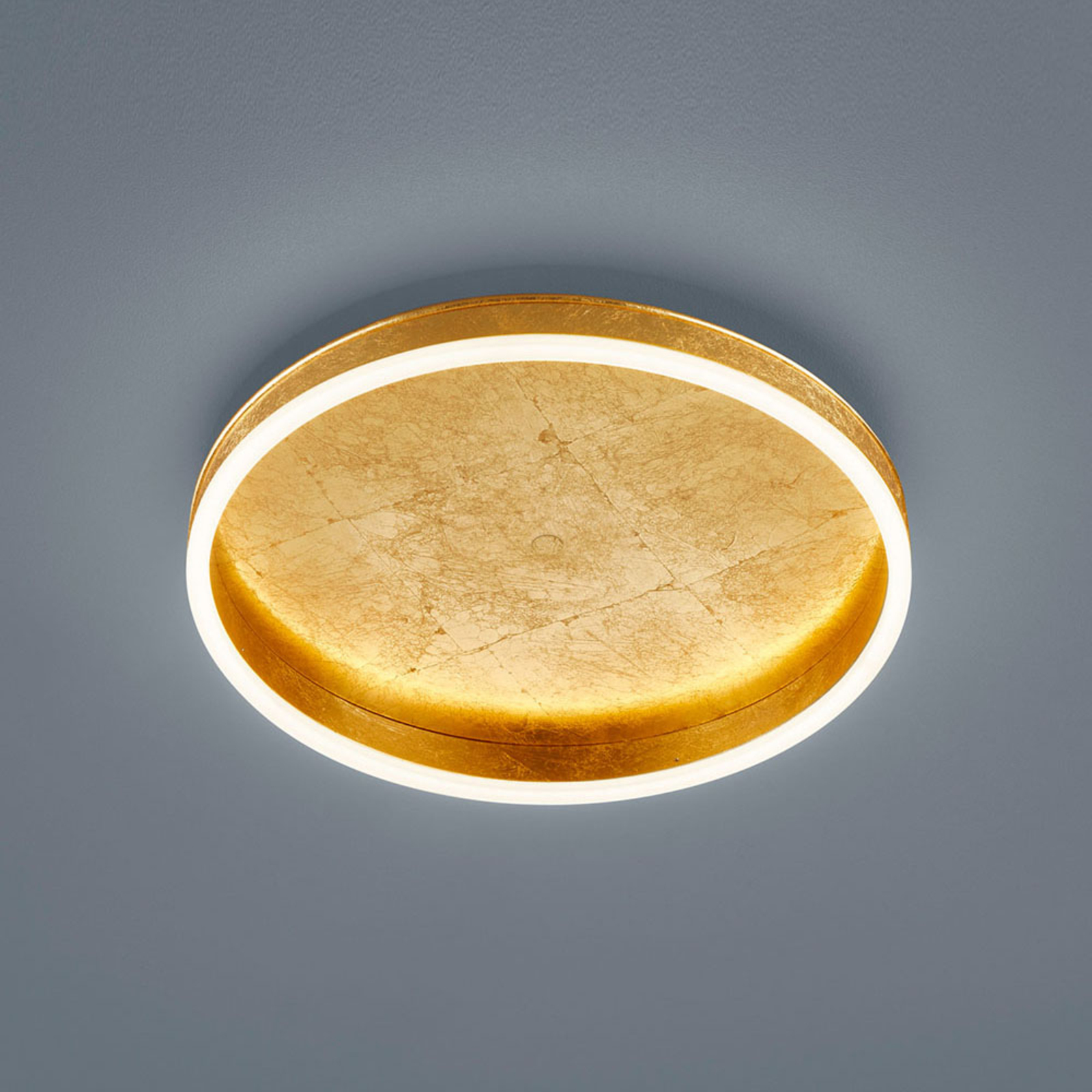 Helestra Sona plafonnier LED dimmable Ø40 cm doré