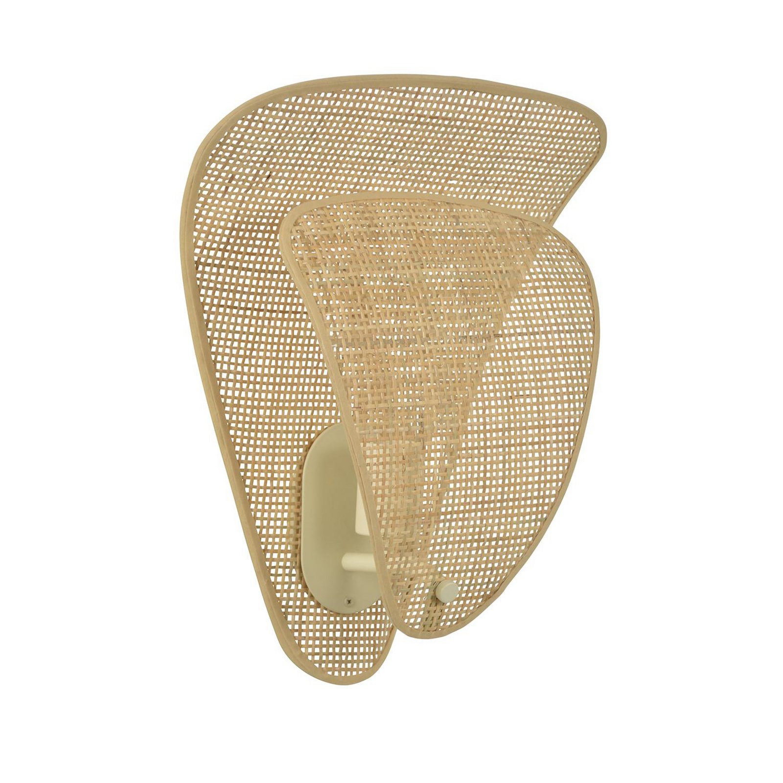 MARKET SET Aplique de pared Coquillage, color natural, 33 cm, ratán