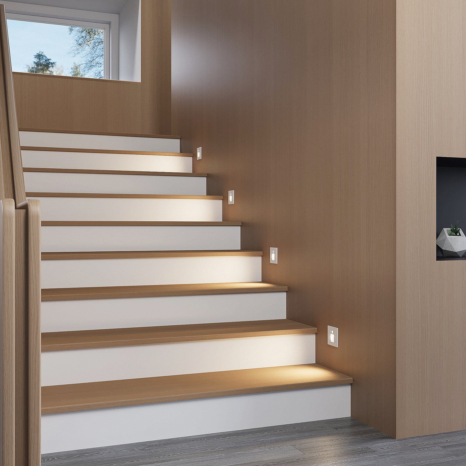 Neru Square LED Built-in Wall Lamp w/Sensor White - Arcchio