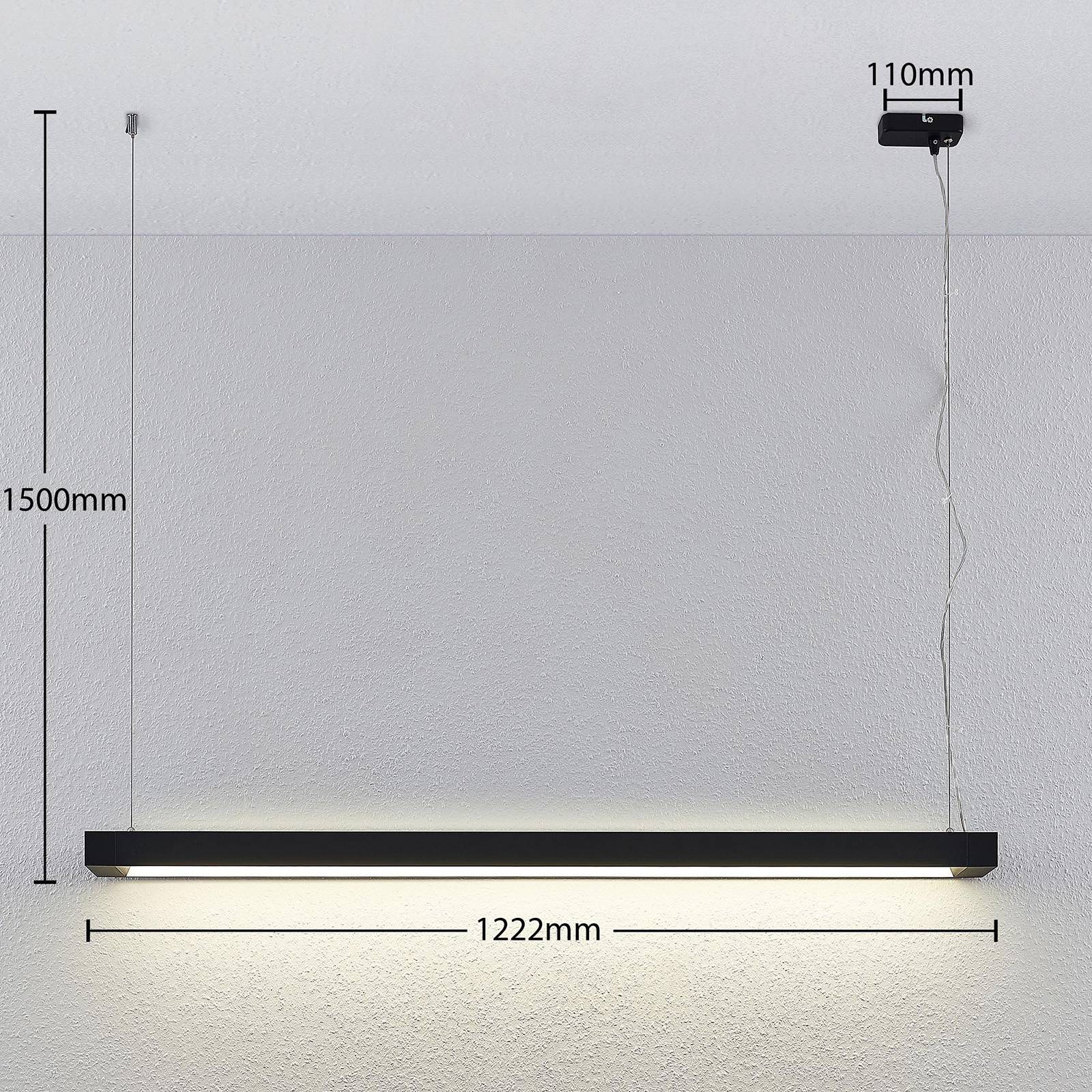 Arcchio lampa wisząca LED Cuna, czarna, 122cm, metal