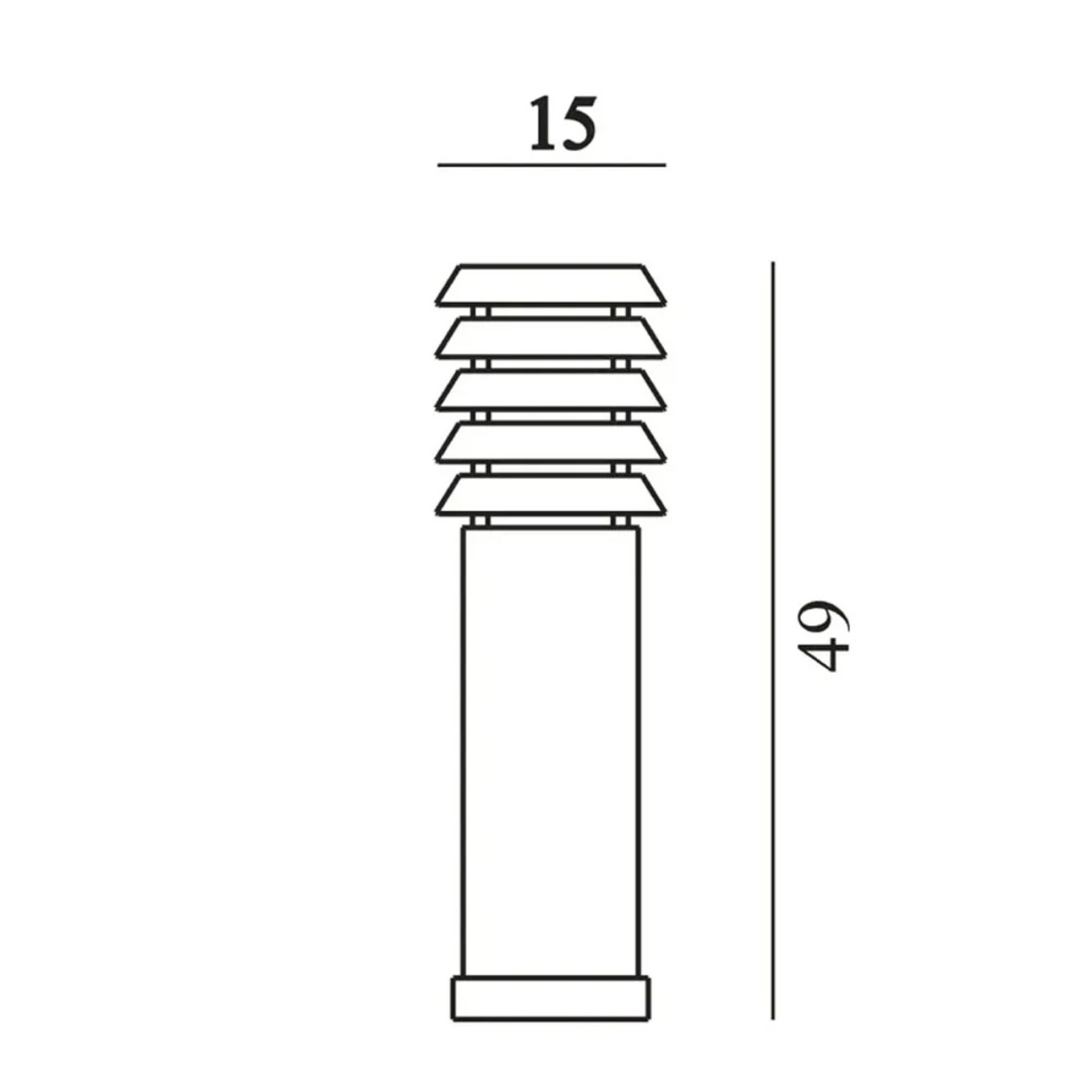 Alta E27 Halogen Lampadare Exterior Small Galvanised - Norlys