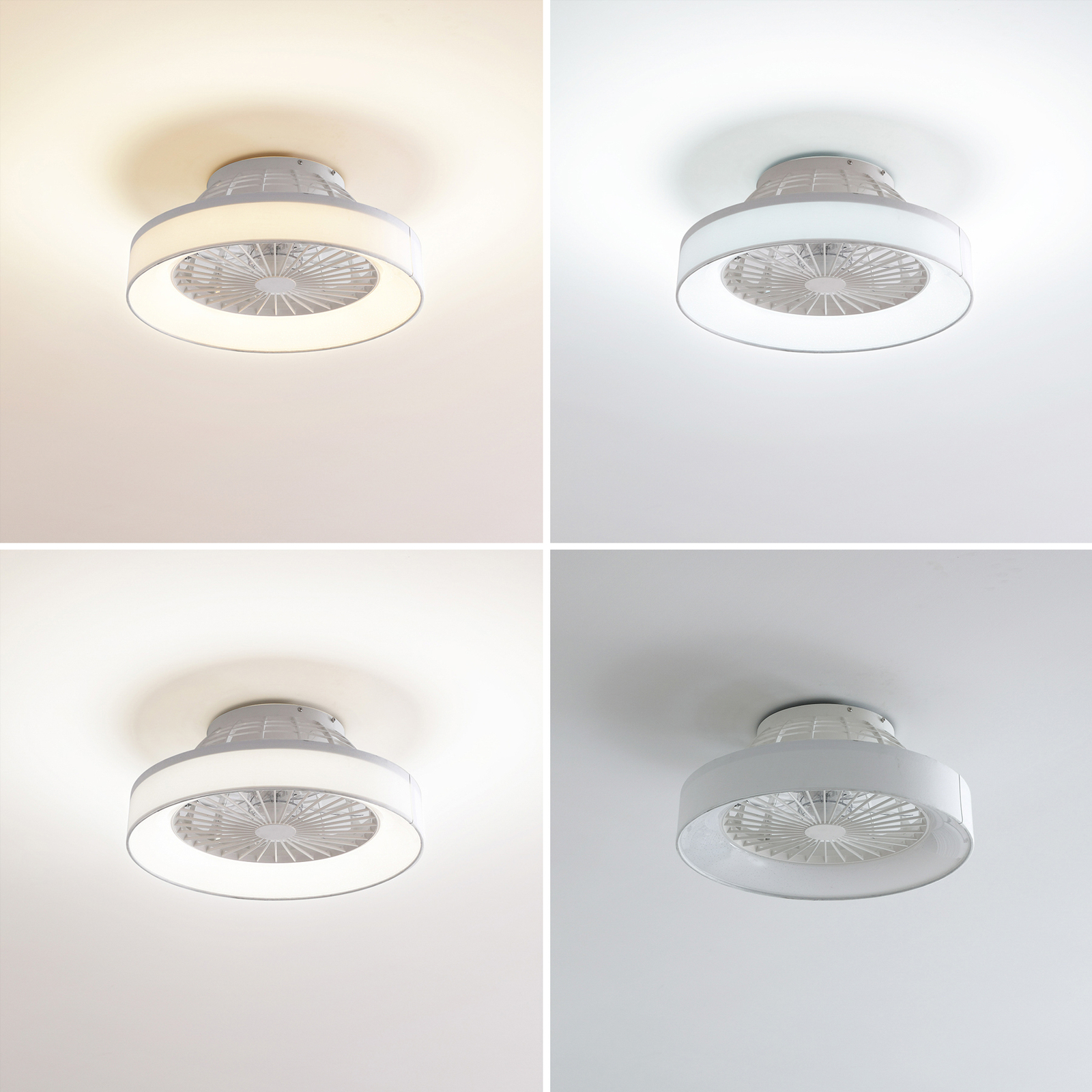 Lindby LED-loftventilator Mace, hvid, støjsvag, CCT