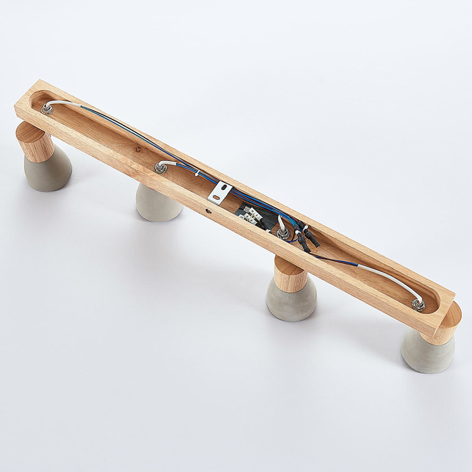 Filiz 4 Ceiling Lamp Concrete/Wood - Lindby
