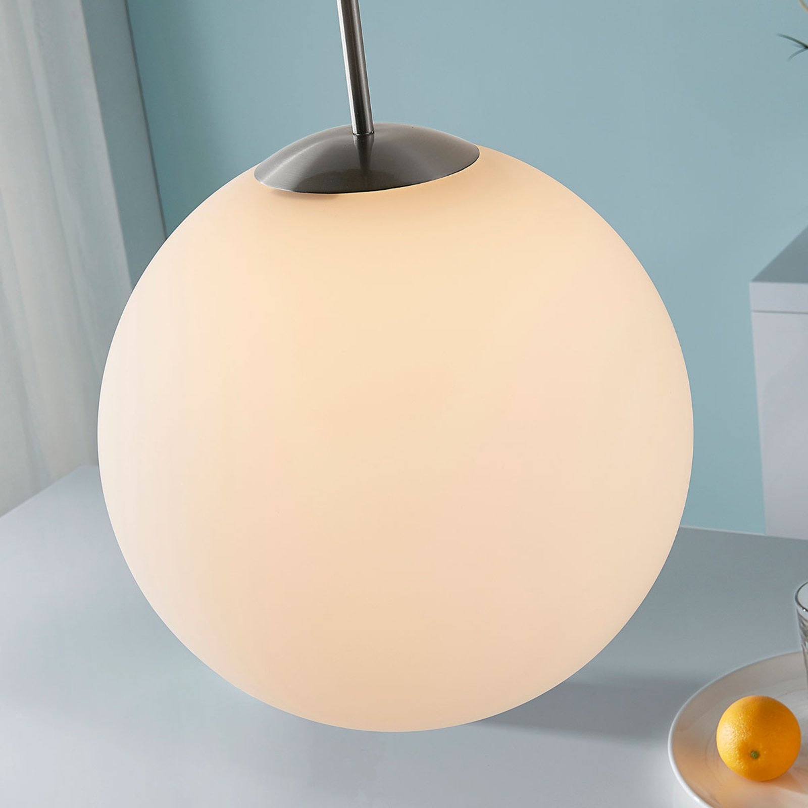 Marike Hanglamp Ø35 Opal/Nickel - Lindby
