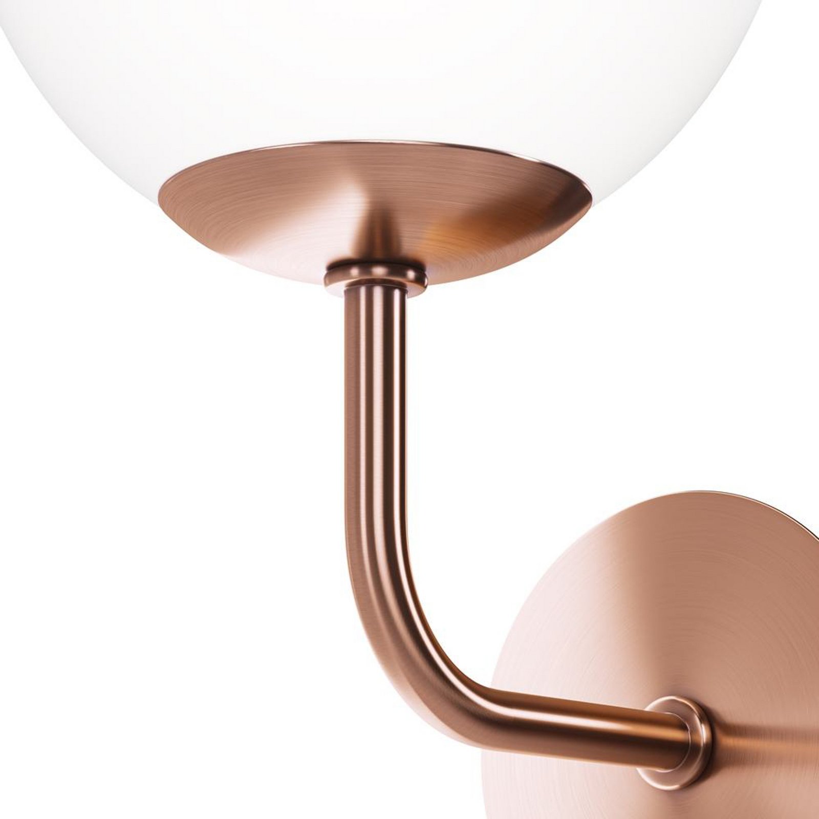 Maytoni Erich wall light, brass rosé, glass/metal, 1-bulb.