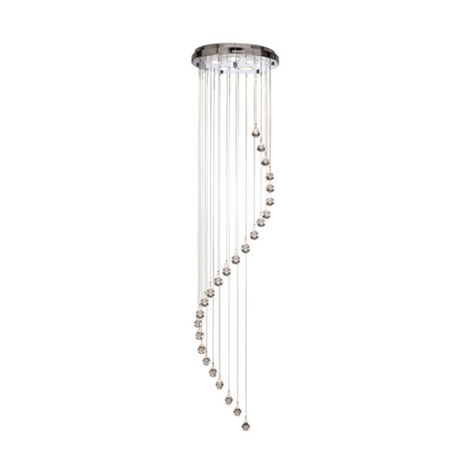 Hallway hanging light with crystal elements 180 cm