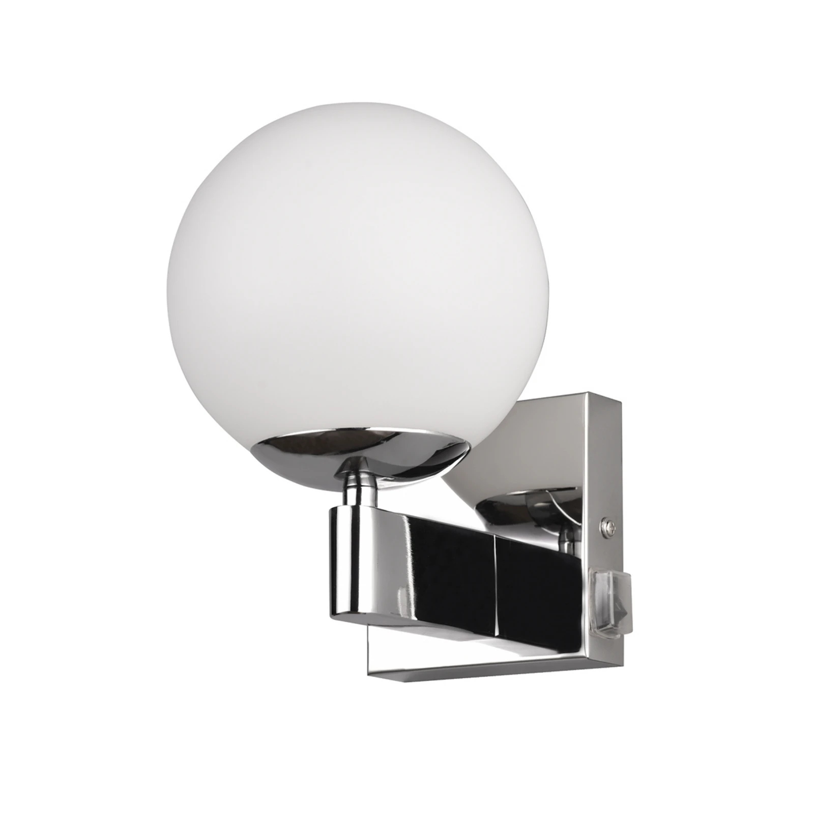 Wandleuchte Kula fürs Bad Glasschirm IP44 chrom