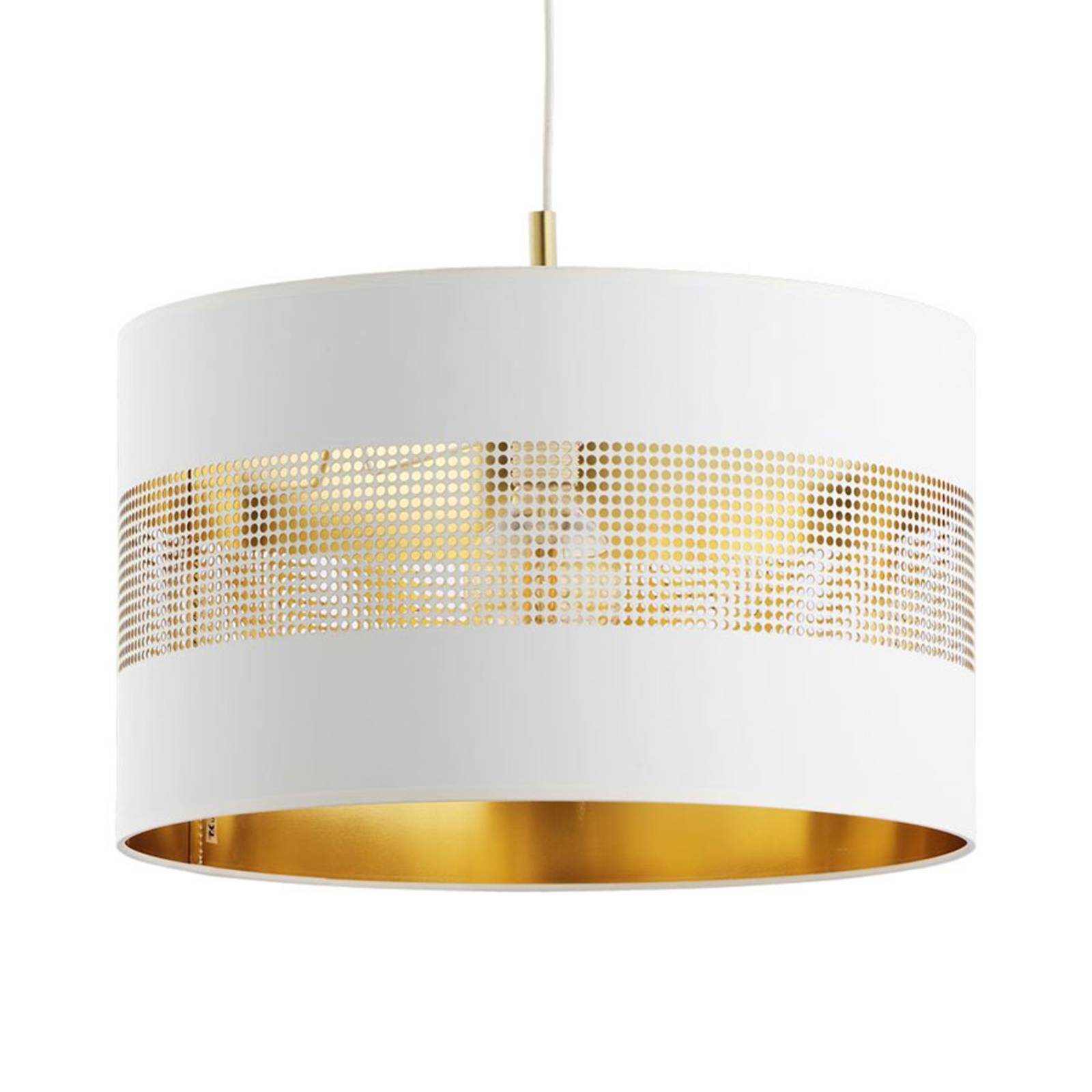 Hänglampa Tago, 1 lampa, vit/guld