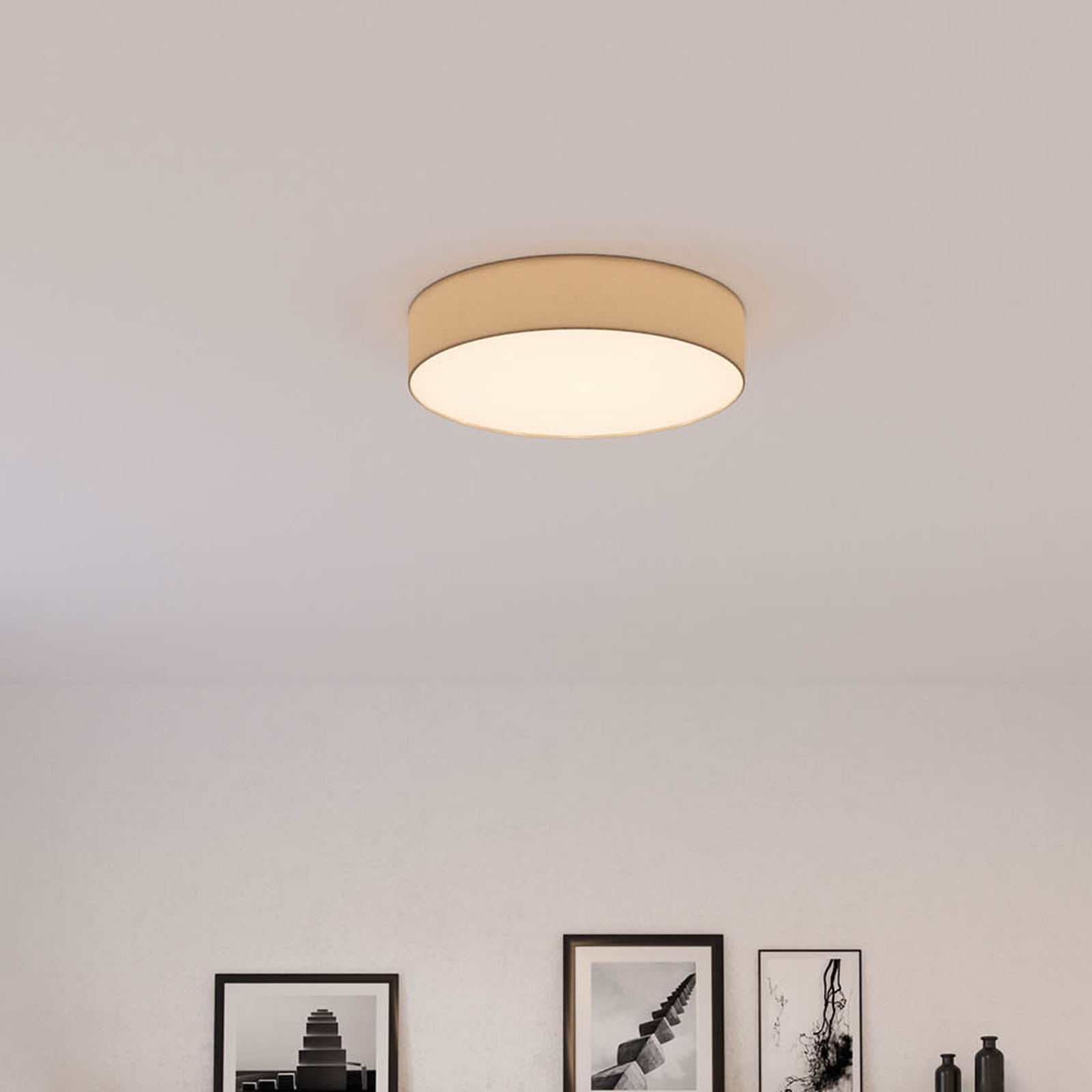 Mia ceiling light, brown, Ø 50 cm