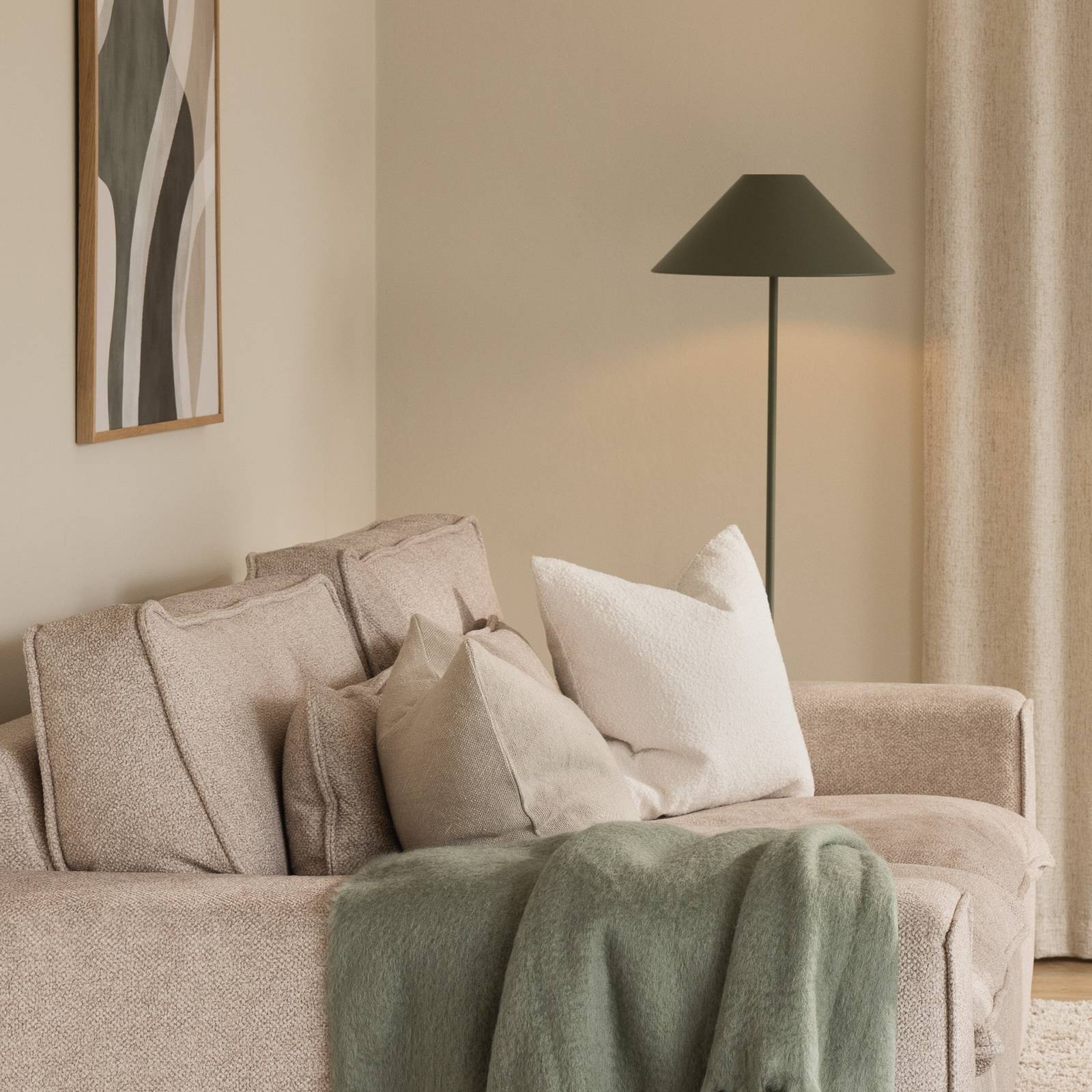 Globen Lighting vloerlamp Cannes, groen, metaal, 140 cm