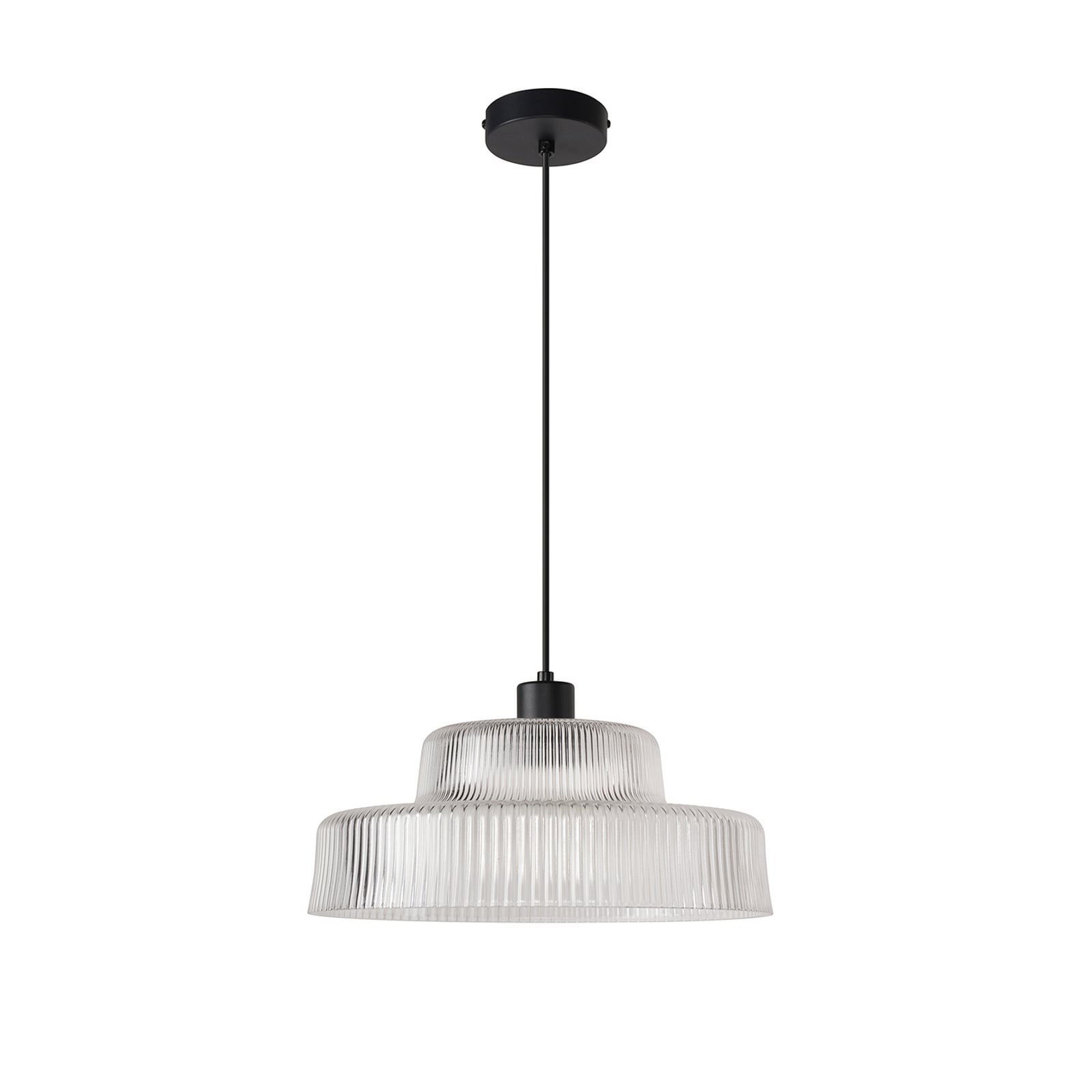 Żyrandol Lorenzo, przezroczysta/czarna, Ø 35 cm, szkło