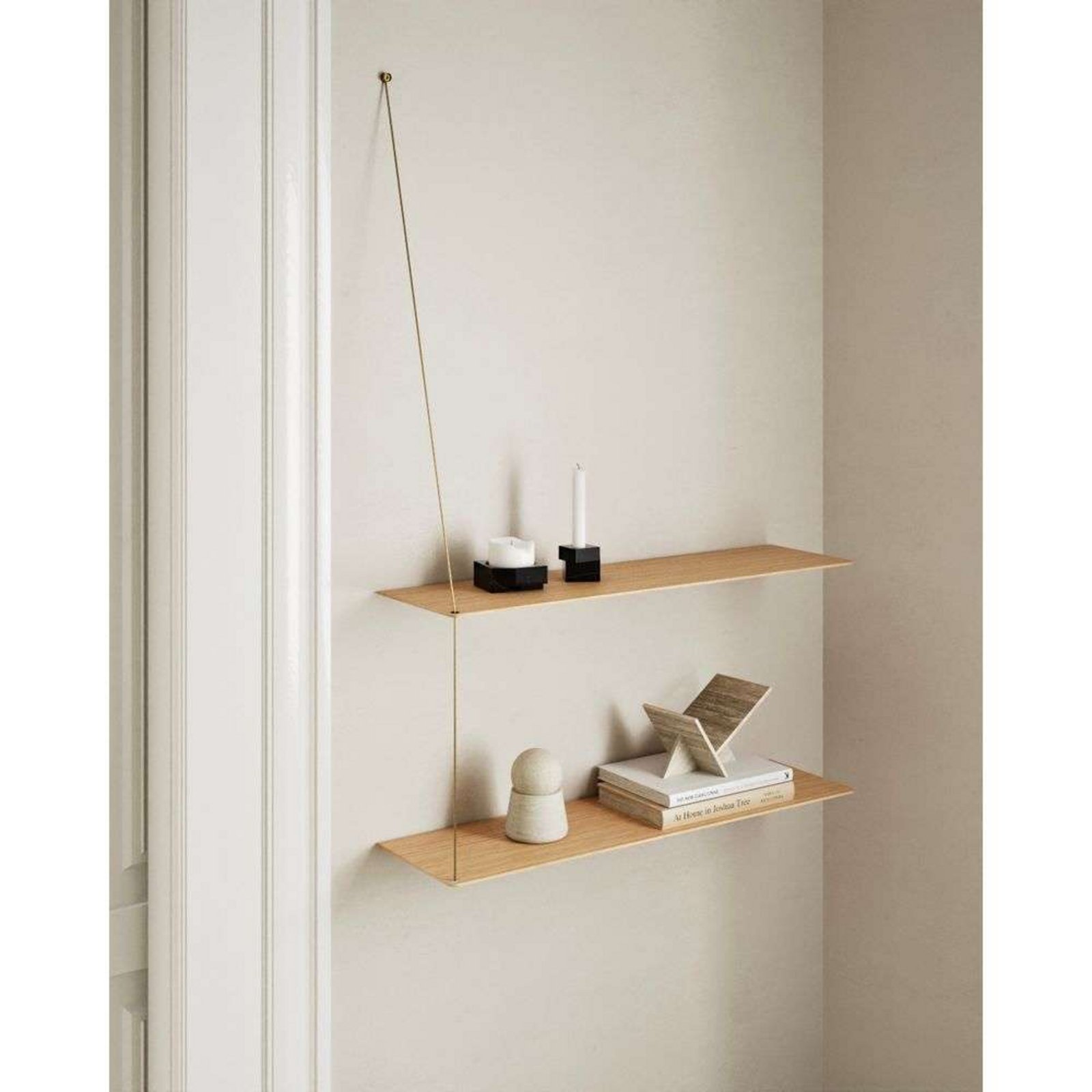 Stedge Shelf Anniversary L80 White Oak/Brass - Woud