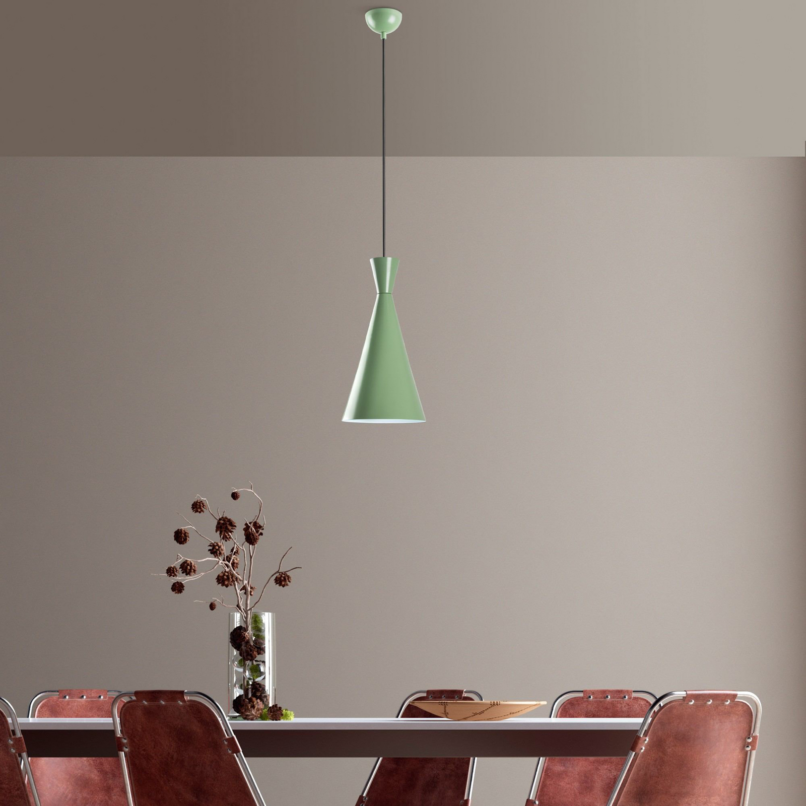 Lampa suspendată Tom, verde mentă, metal, Ø 19 cm, E27