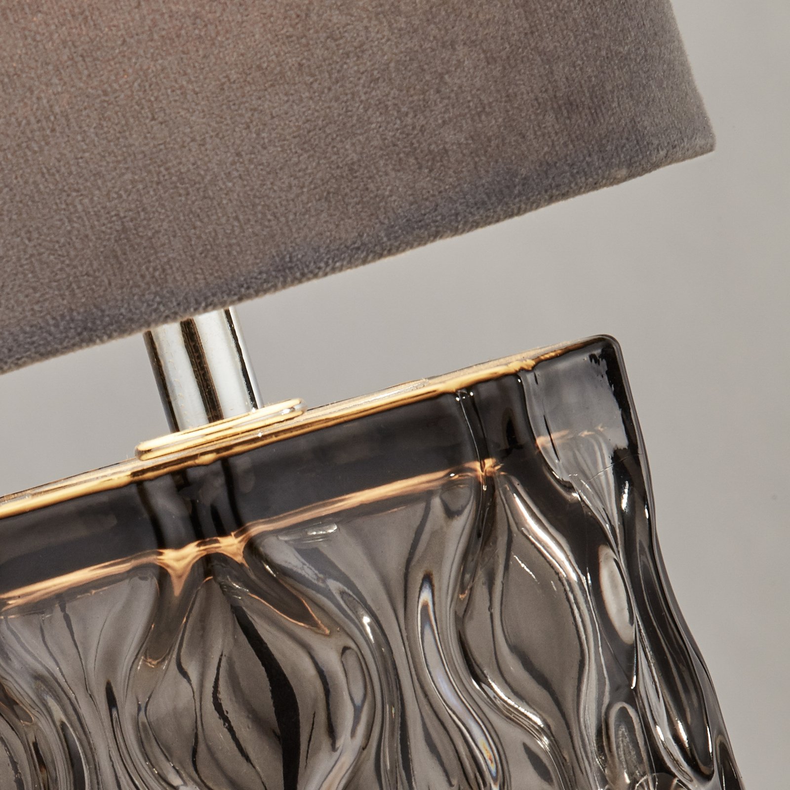 Lampa stołowa Nyssa, szara, tekstylia/metal, 28 cm, E27 Lampa stołowa Nyssa, szara, tekstylia/metal, 28 cm, E27