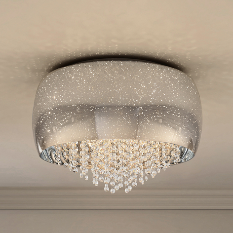 Lucande Elinara Kristall-Deckenlampe, 50 cm chrom