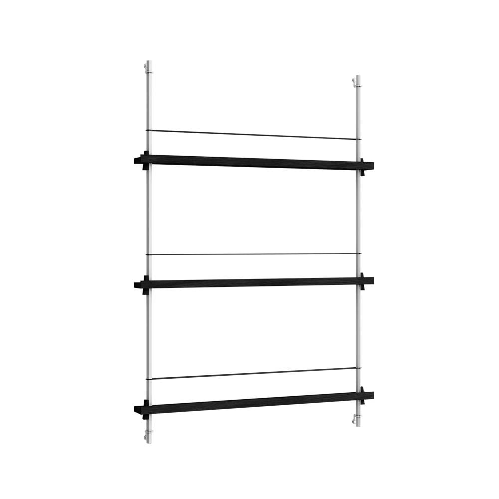 Magazine Shelving 115 Scaffale Black/Stainless Steel - Moebe