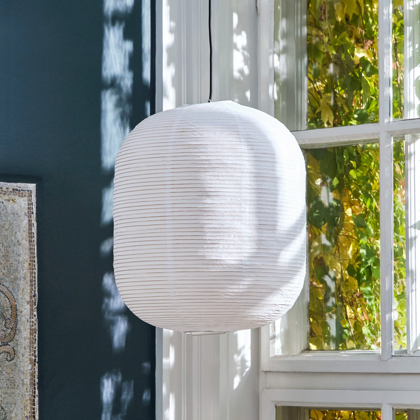 HAY lampskärm, avlång, vit, papper/bambu, Ø42 cm