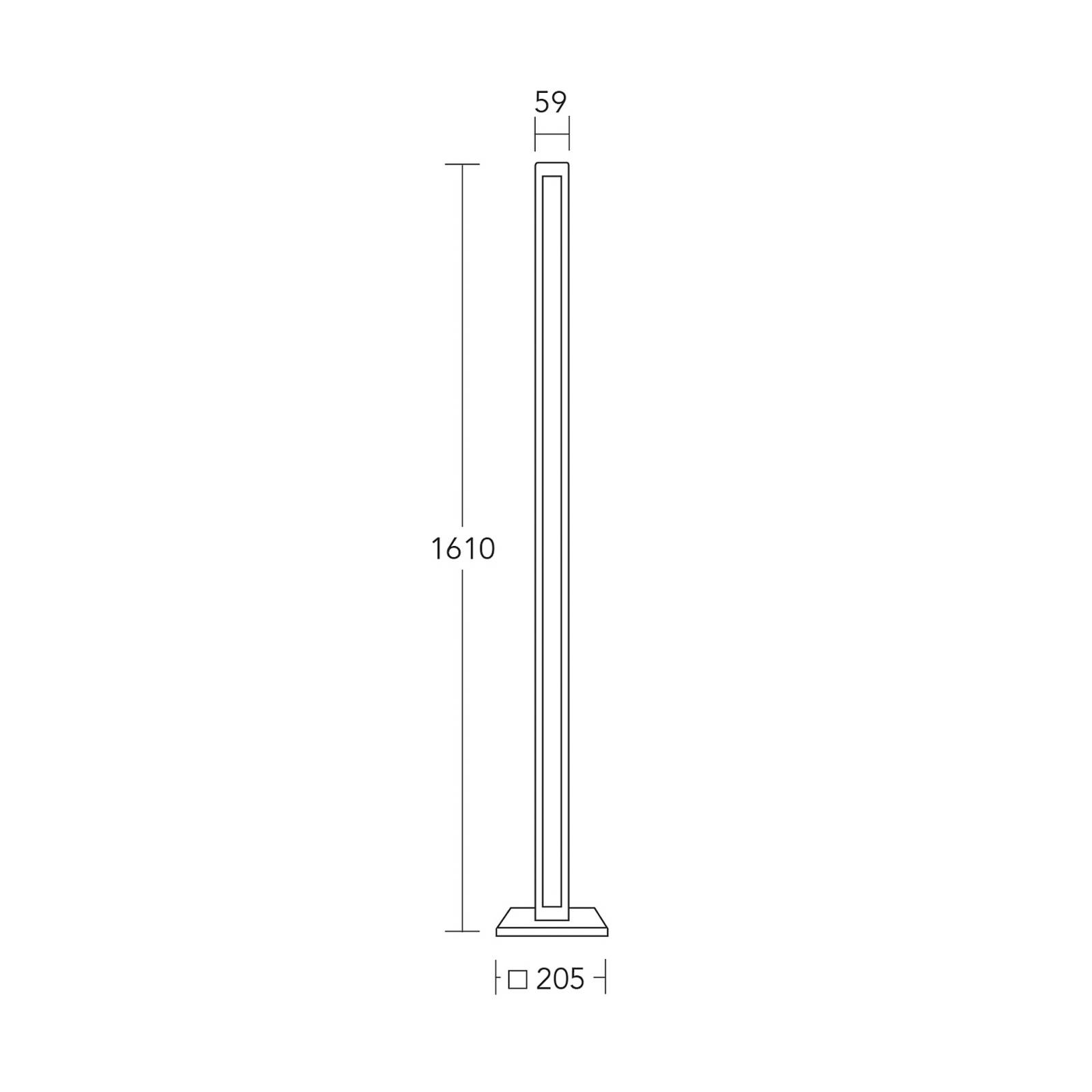 HerzBlut Lampe sur pied LED Karl G, bois/granit, intensité variable