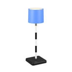 Candeeiro de mesa recarregável Fernandez LED, azul, IP54, CCT, regulável