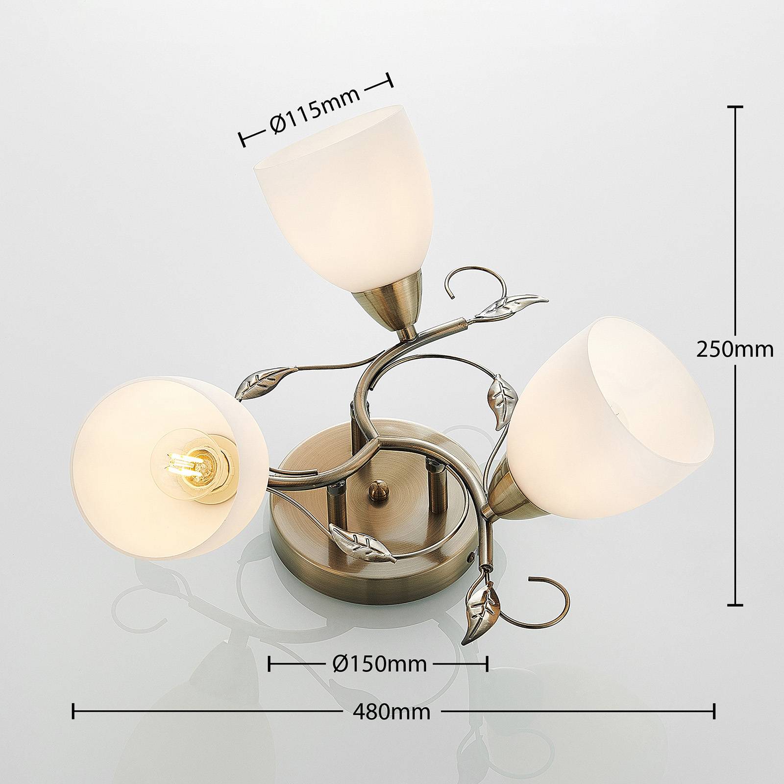 Lampa sufitowa Lindby Thaddeus, 3-punktowa, wysokość 23 cm