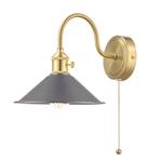 Hadano wall light in brass, antique pewter lampshade