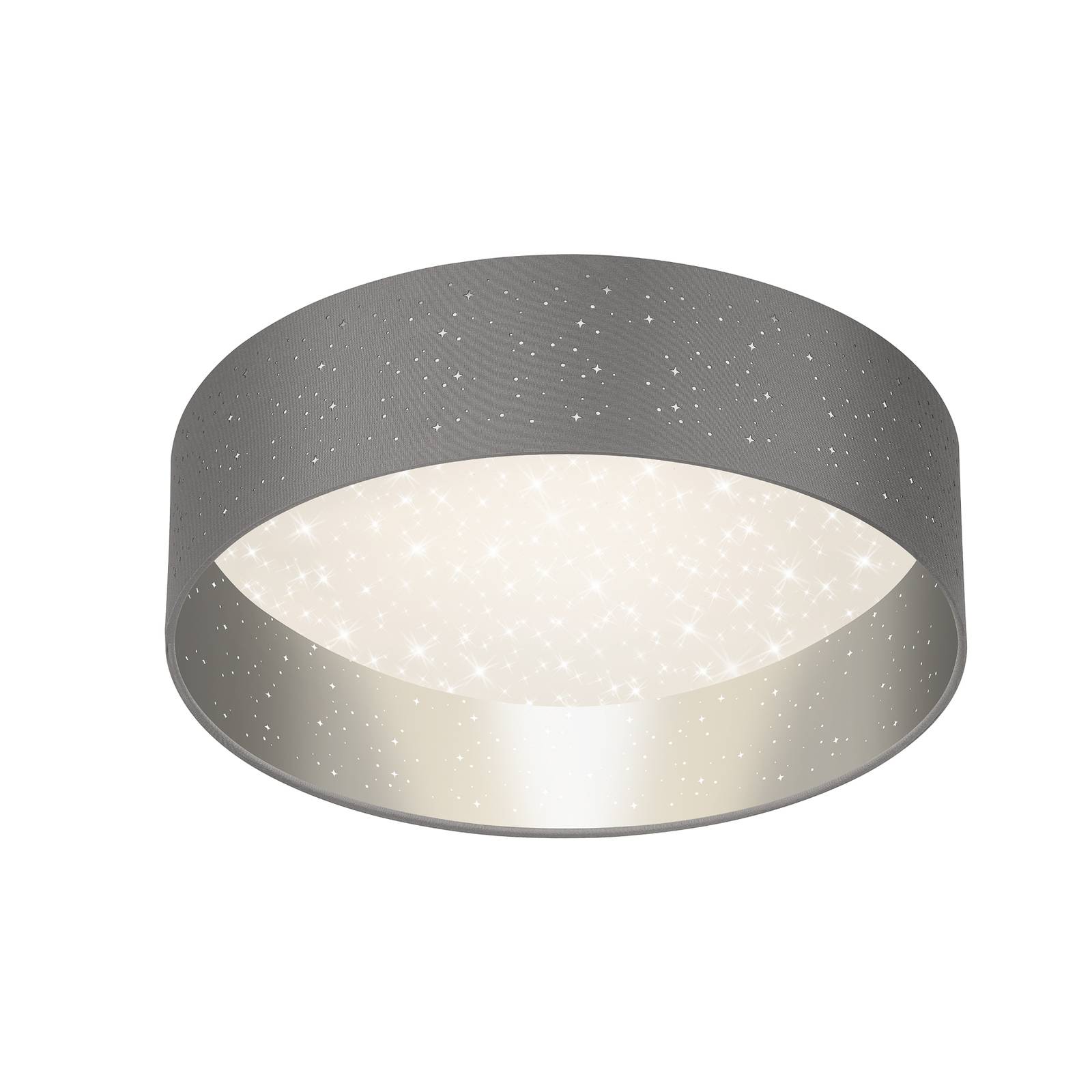 Briloner Plafonnier LED Maila décor étoiles gris/argenté