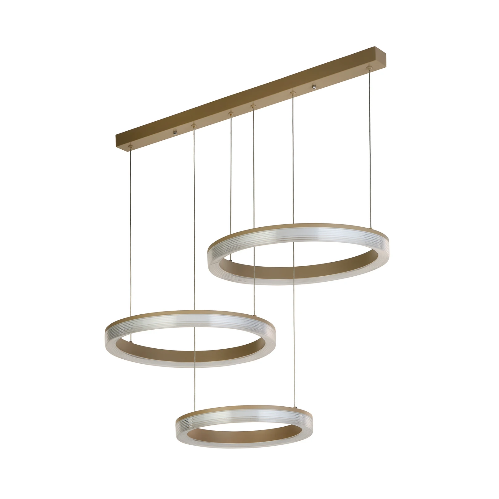 LED-Hängeleuchte Lumen Rings 3-fl. sand, CCT, Eisen, dimmbar
