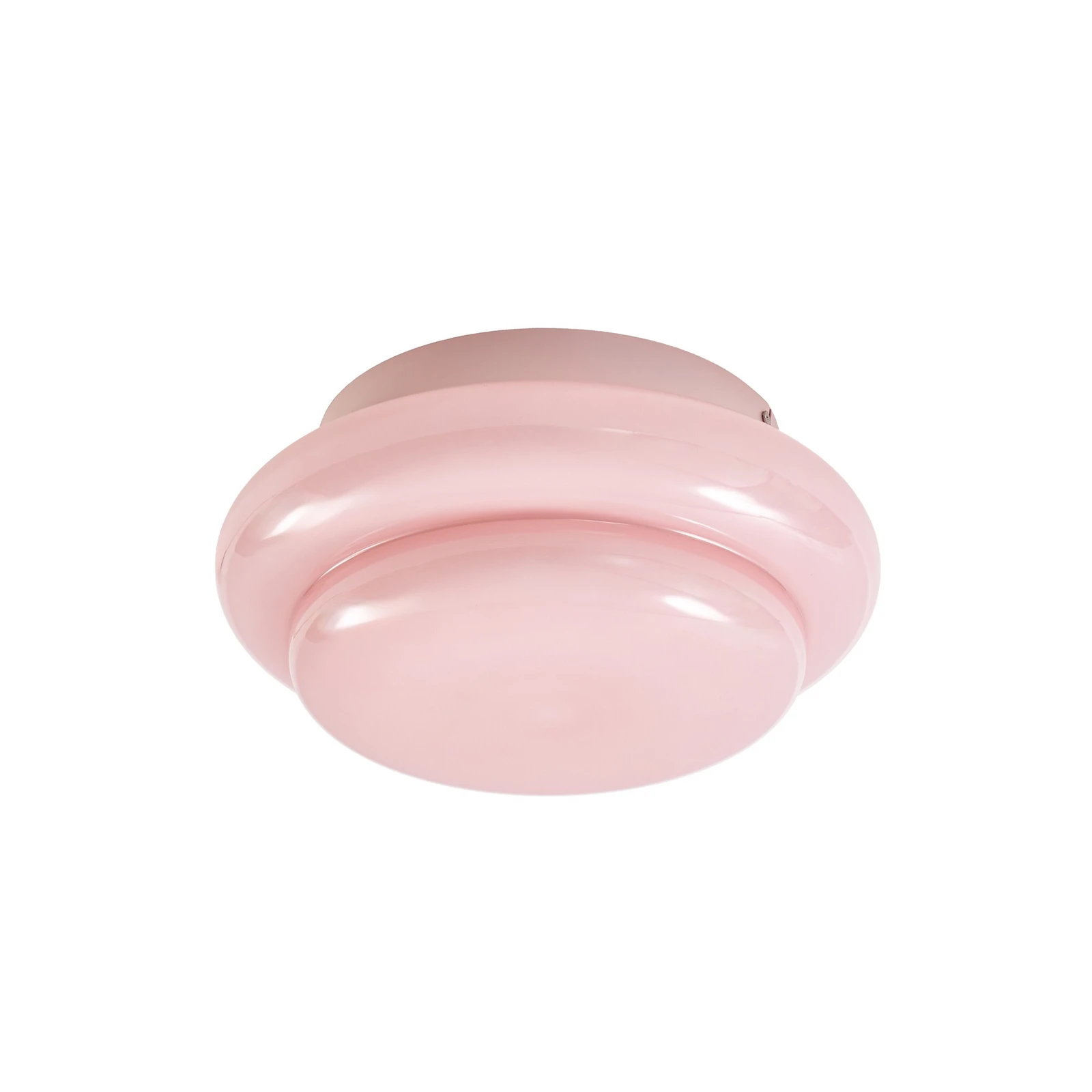 Plafonieră Lucande Leilani, Ø 35 cm, roz, E27, sticlă