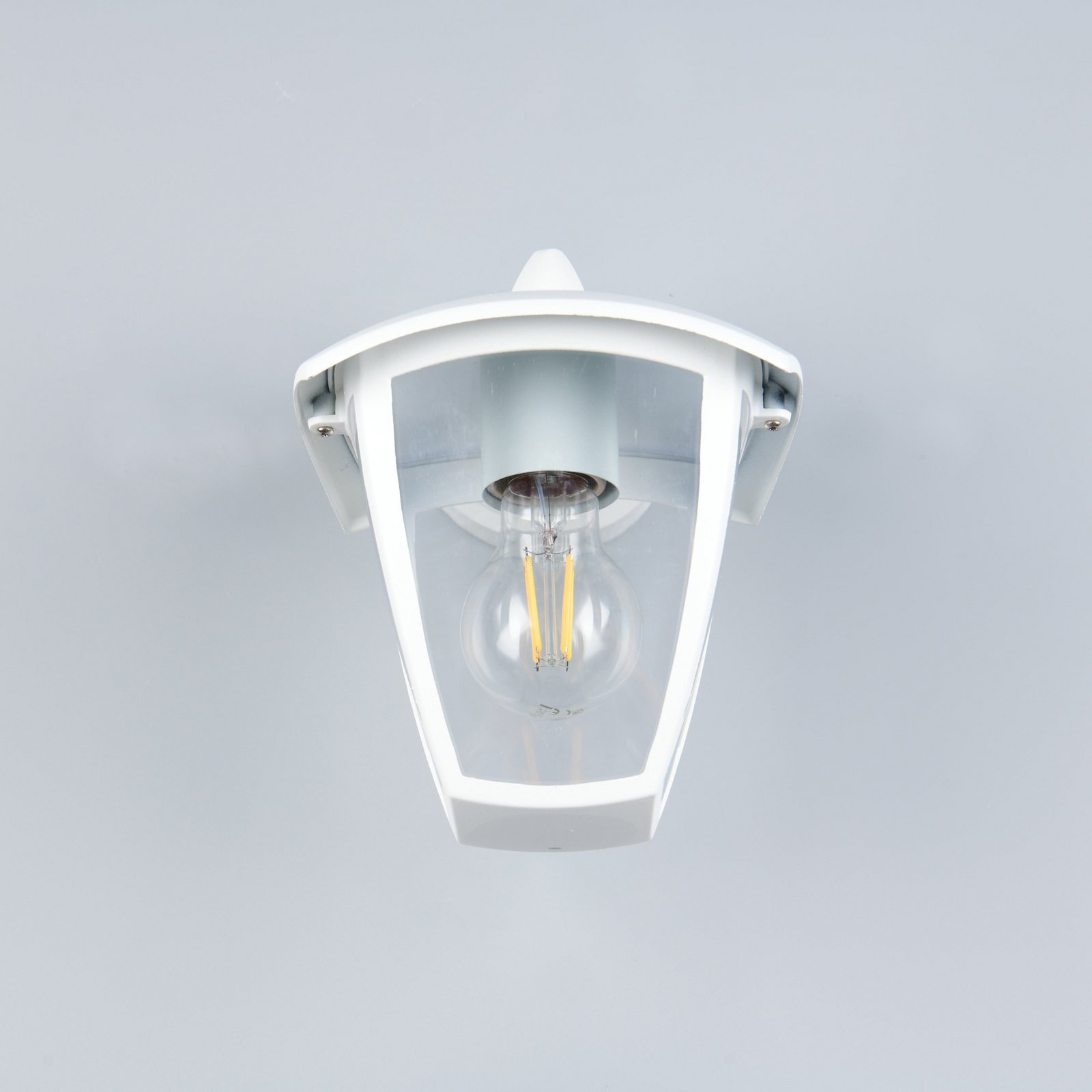 Candeeiro de parede exterior VENTA, branca, casquilho inferior, altura 24 cm Candeeiro de parede exterior VENTA, branca, casquilho inferior, altura 24 cm