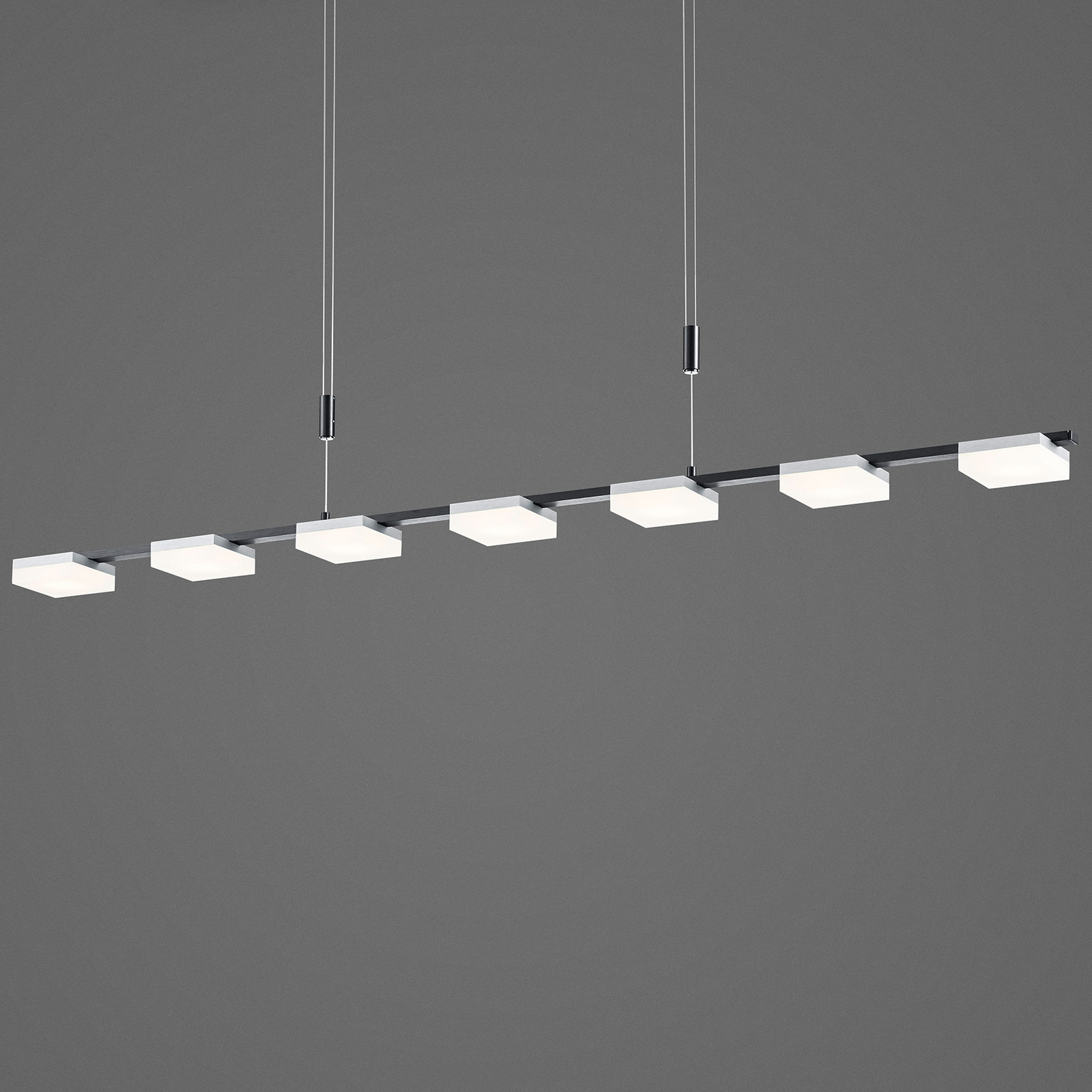 Bopp Quad LED hanging lamp 7-bulb black/aluminium