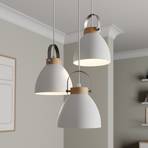 Bergen pendant light, three-bulb, round, white