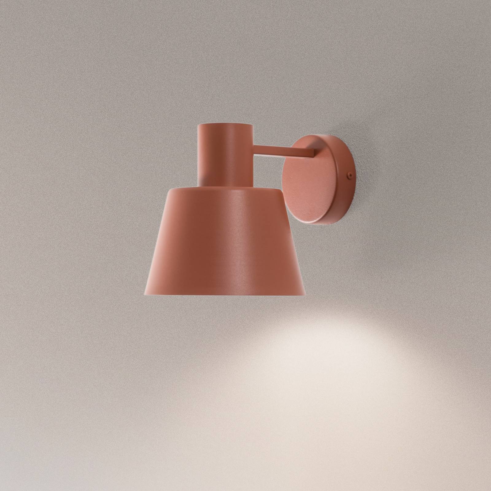 Wandleuchte Dunka, ziegelrot, 1-flammig, Stahl, Höhe 17 cm günstig online kaufen