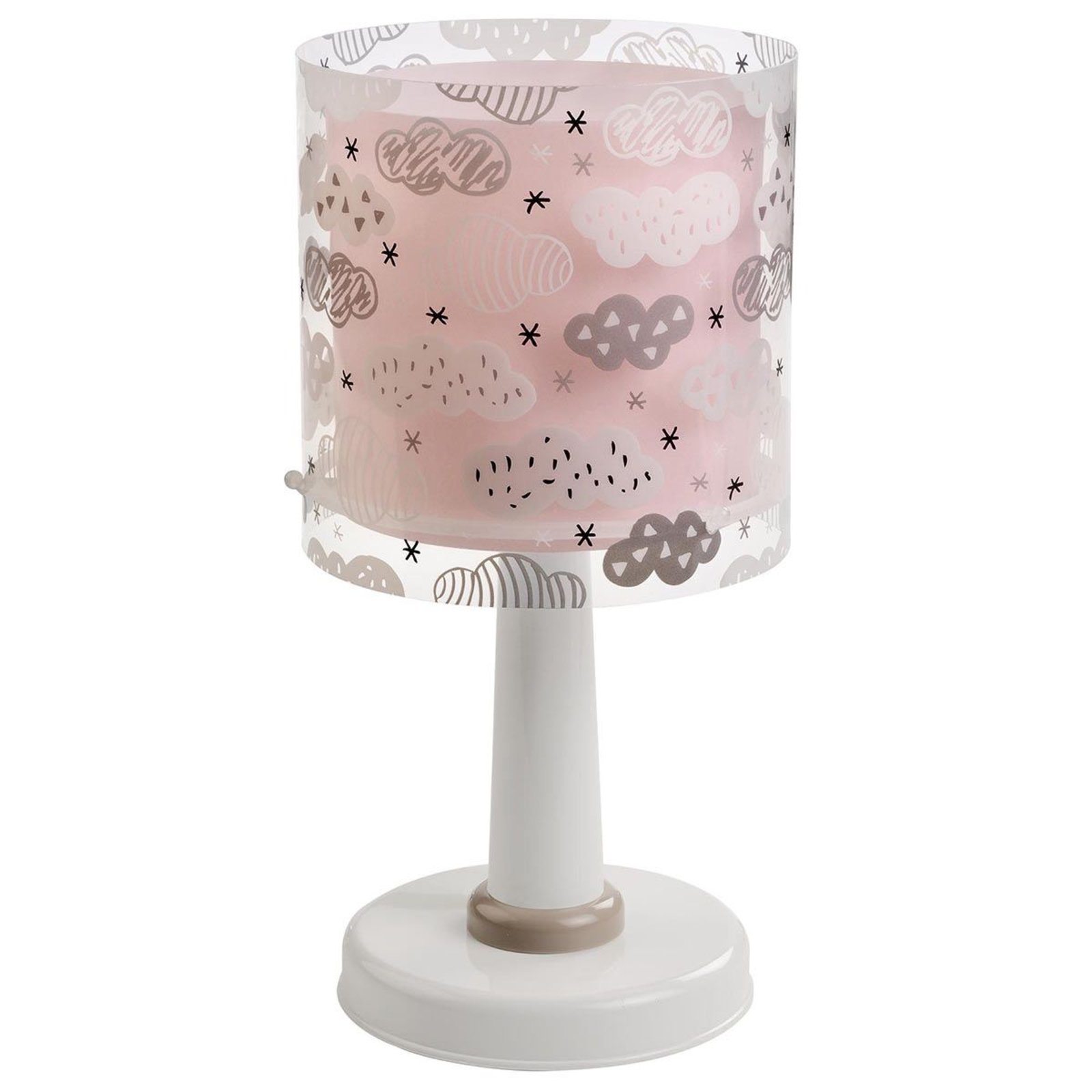 Настолна лампа "Облаци" за детска стая, розова