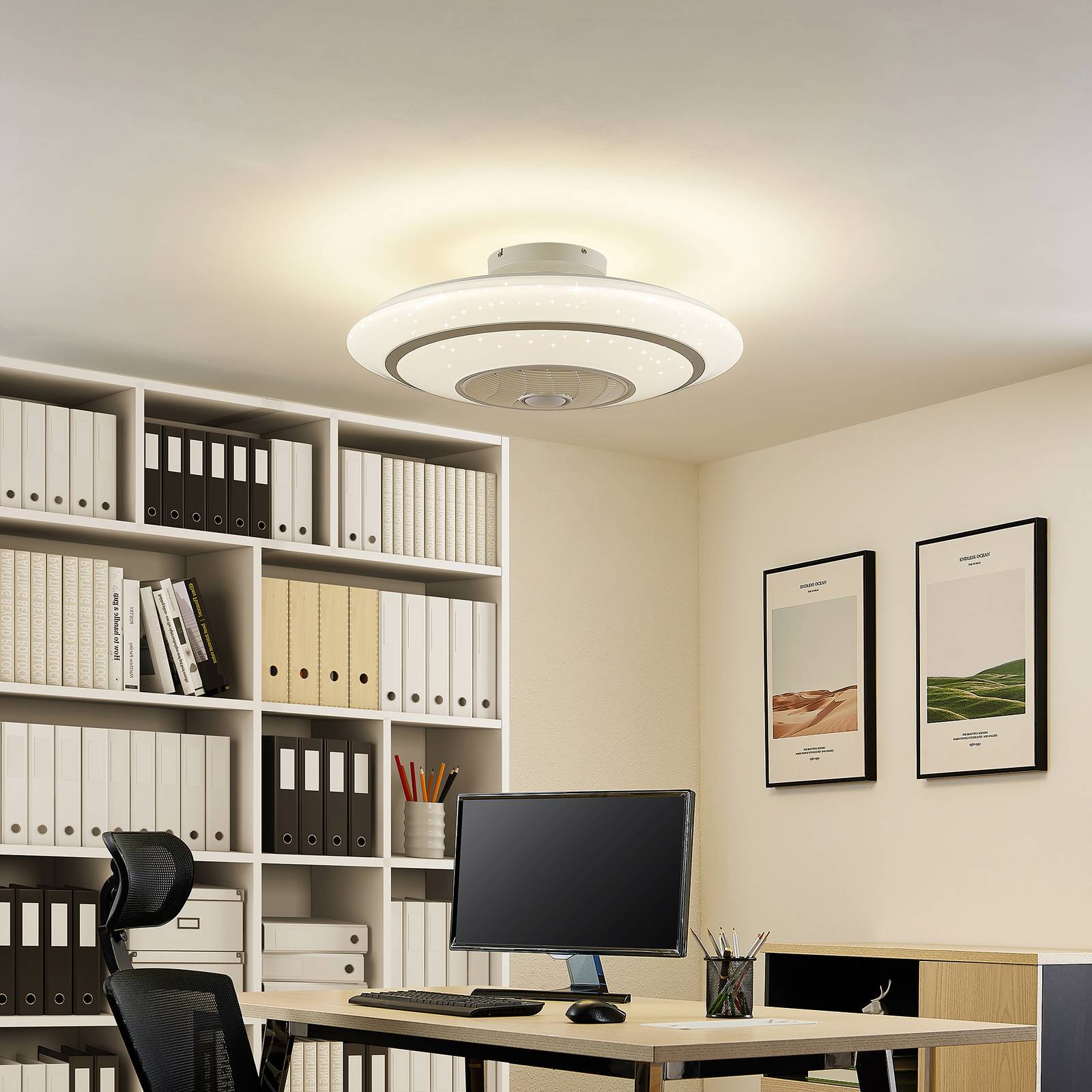 Levně Lindby Kheira LED stropní ventilátor, 55 W