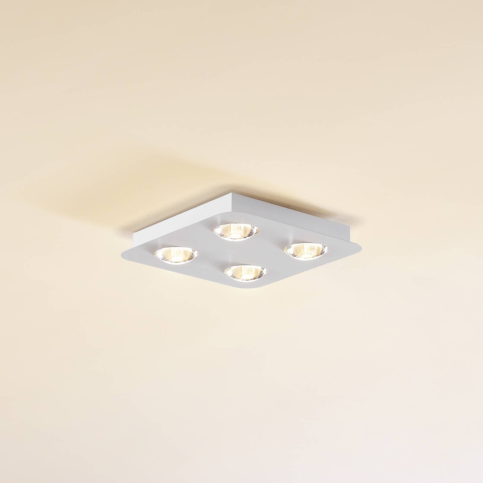 Lindby LED-taklampe 25 x 25 cm matt hvit