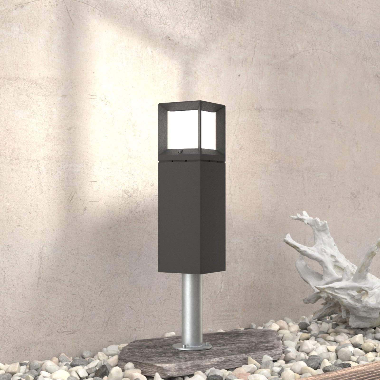 BEGA 84604 - LED pillar light in graphite, 3,000 K