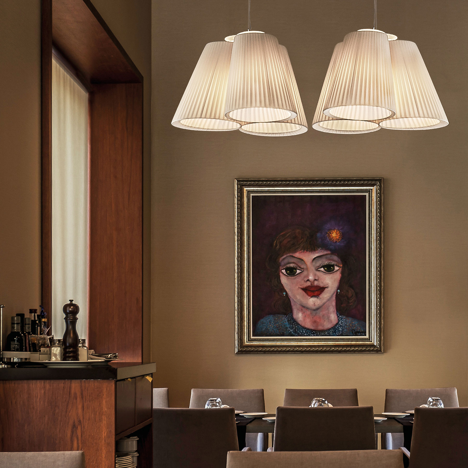 Modo Luce Florinda Hängelampe 3fl Plissé