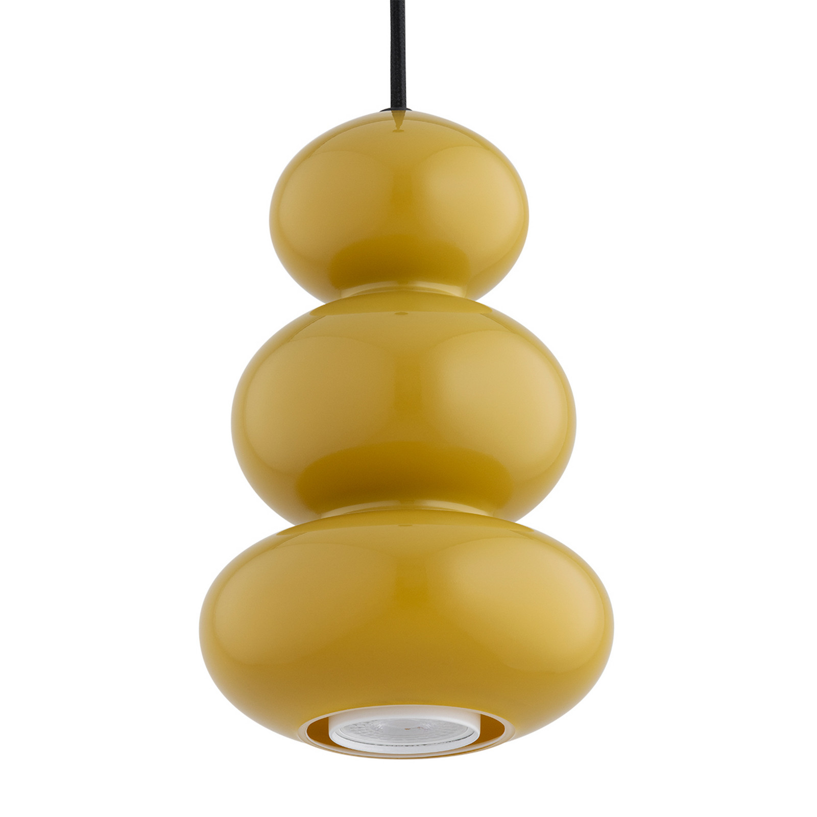 Argon Lampă suspendată Oman galben miere lucios sticlă Ø 14 cm - Camera de zi / sufragerie