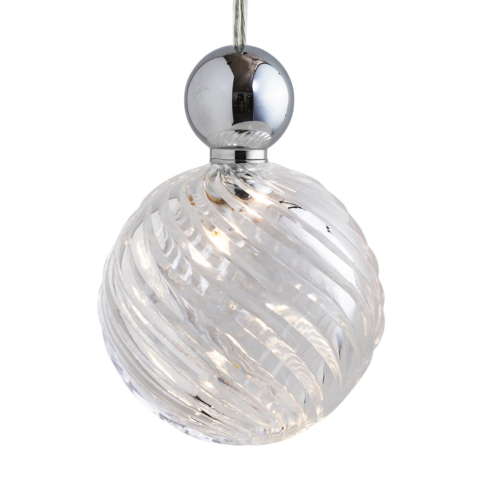 EBB & FLOW Uva M/L Hänge Ball silber klar swirl