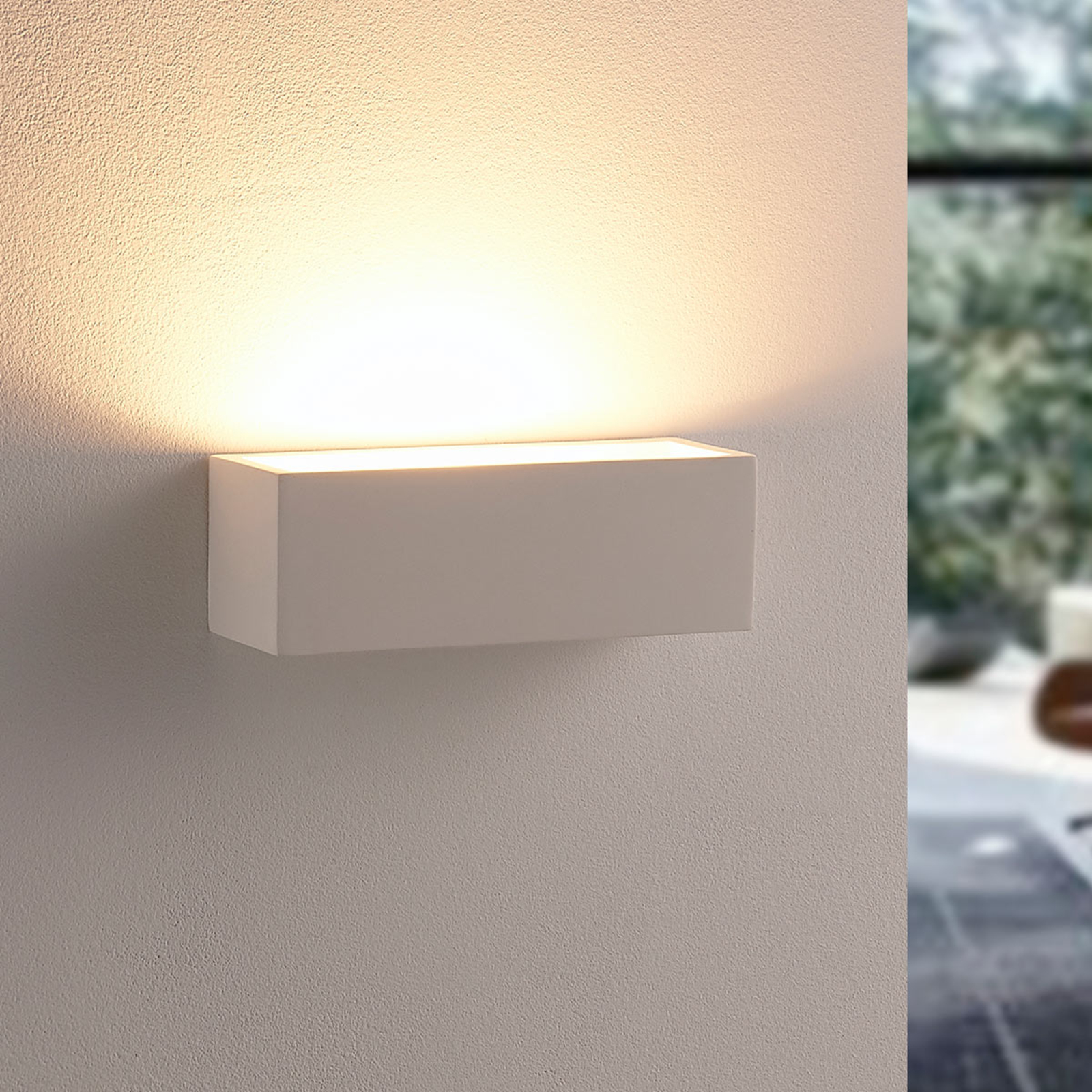 Eenvoudige gips LED-wandlamp Santino